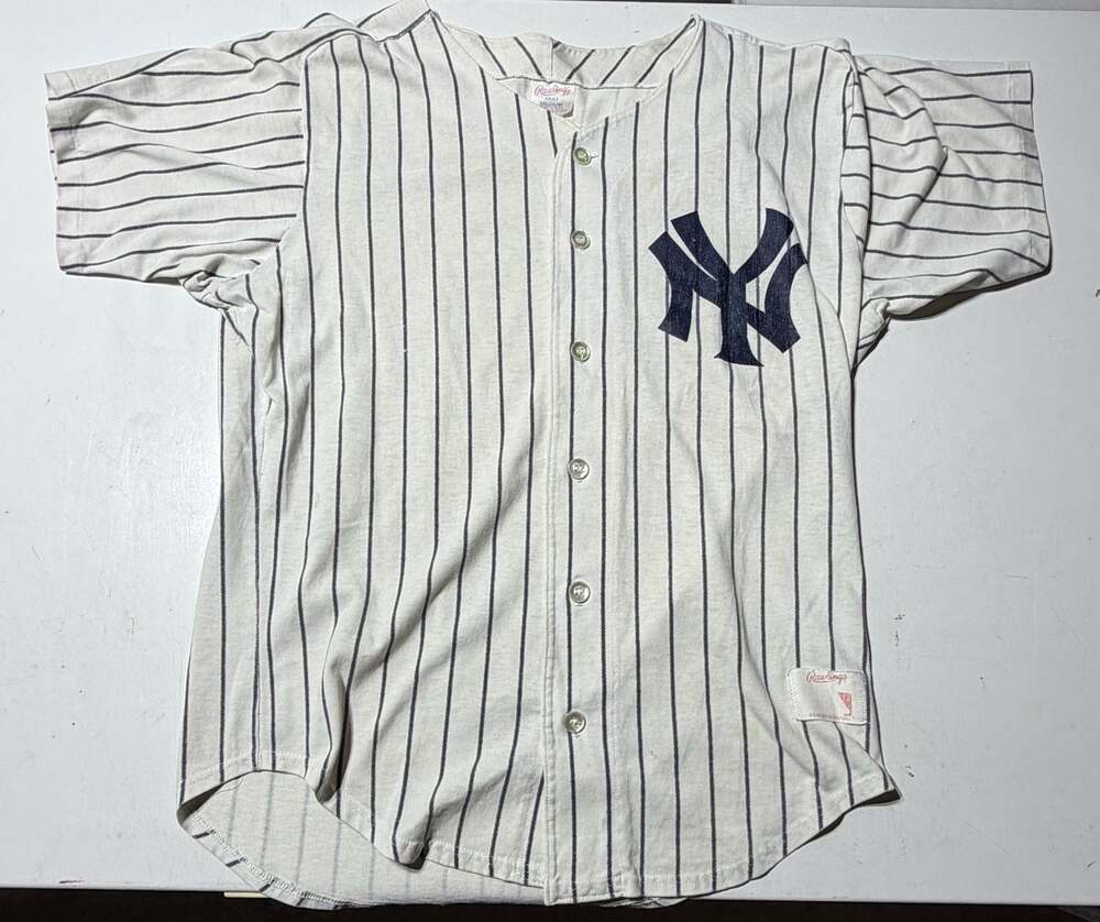 Vintage Rawlings New York Yankees Pinstripe Baseball Jersey Adult Medium
